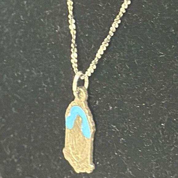 Vintage Catholic Blue Enamel Miraculous Medal Mary Religious Pin Pendant Jesus 9 - Picture 5 of 16